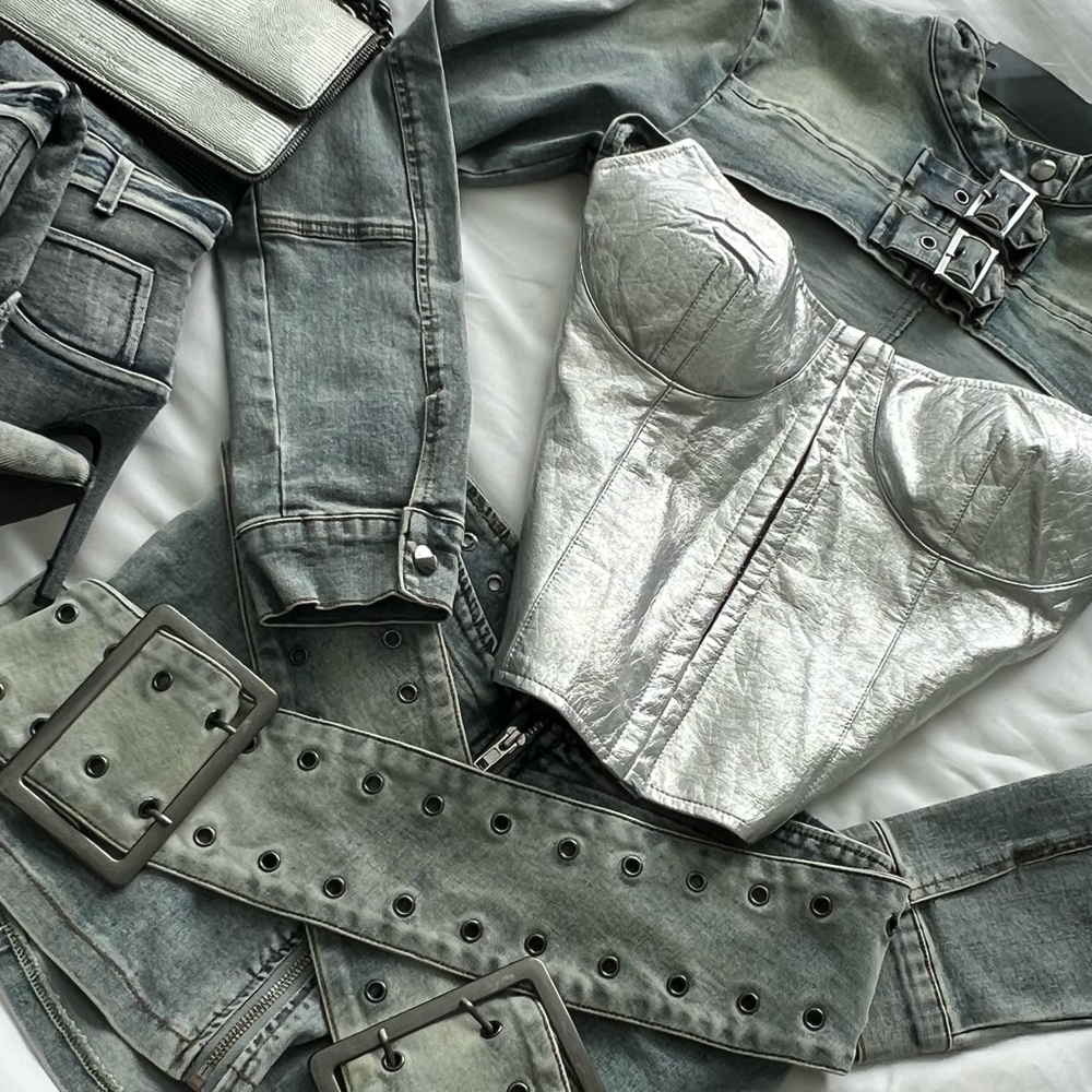 Denim Skirt Set